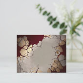 Rood marmer met zilver en goud briefkaart (Staand voorkant)