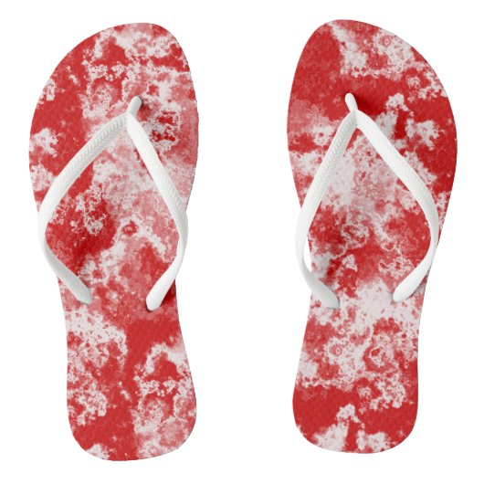 rood marmeren werveling Abstract Teenslippers (Voetbed)
