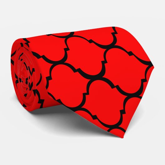 Rood Marokkaans design Stropdas (Opgerold)