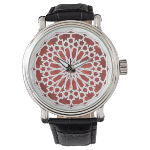 Rood-Marokkaanse mozaïek ALCAZAR Horloge