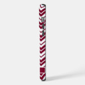 Rood Maroon Donkerroze Wit Chevron iPhone Hoesje (Linkerkant)