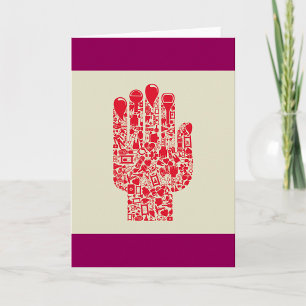 Rood Medisch Handsymbool Gezondheidszorg Kaart