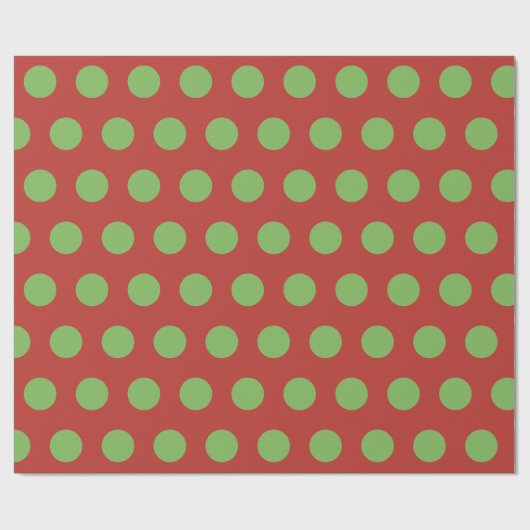 Rood Medium-Light Green Polka Dots Eenvoudige Retr Cadeaupapier (Vlak)