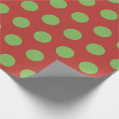 Rood Medium-Light Green Polka Dots Eenvoudige Retr Cadeaupapier (Hoek)