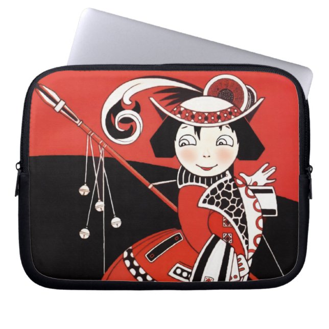 Rood meisje laptop sleeve (Voorkant)