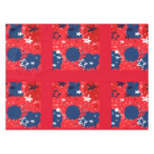 Rood met blauwe Spletters en zwarte en witte sterr Tafelkleed (Voorkant (Horizontaal))