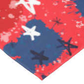 Rood met blauwe Spletters en zwarte en witte sterr Tafelkleed (Gekanteld)