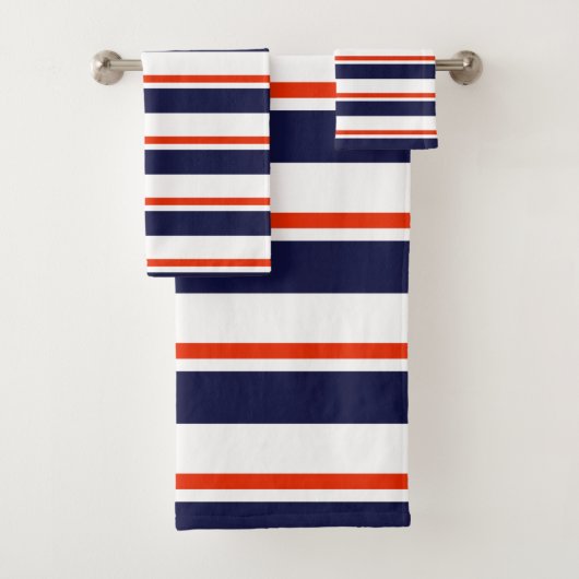 Rood met blauwe strepen bad handdoek (Insitu)