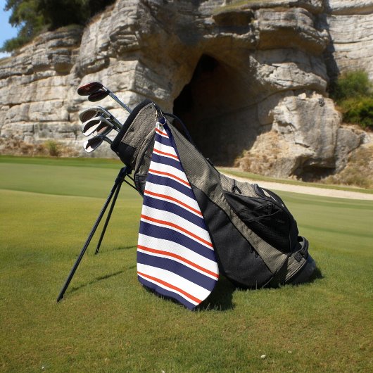 Rood met blauwe strepen golfhanddoek