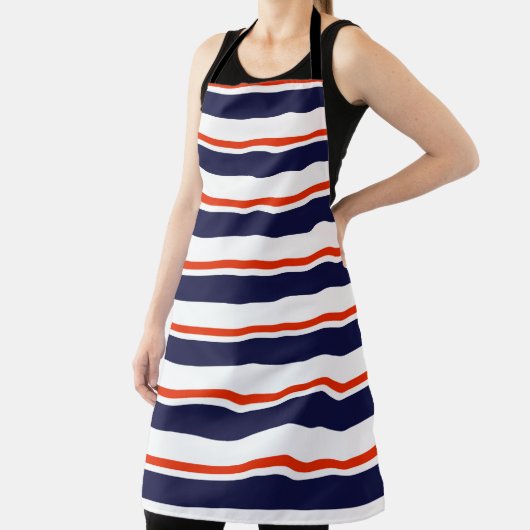 Rood met blauwe strepen schort (Insitu)