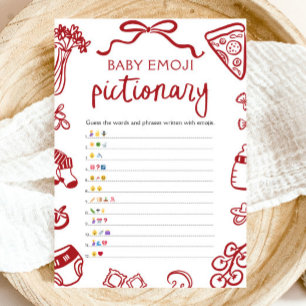 Rood met de hand getekend Italiaans baby-emoji Pic Kaart