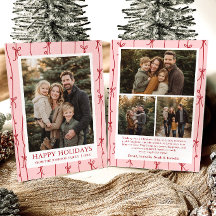 Rood met de hand getekende strik Kerst familie fot