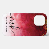 Rood met Gold Splash - Gepersonaliseerd Monogram Case-Mate iPhone Case (Achterkant (horizontaal))