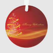 Rood met gouden kerstbomen ornament (achterkant)