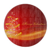 Rood met gouden kerstbomen snijplank (Voorkant)