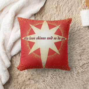 Rood met gouden ster van Bethlehem Kerstmis Kussen