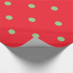 Rood met Groene Polka Dot Modern kerstpatroon Cadeaupapier