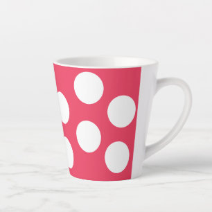Rood met grote witte stippen, opvallend drinkgerei latte mok
