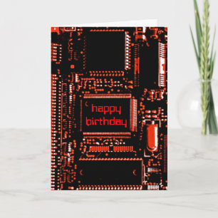 Rood met 'Happy Birthday'-cadeaukaart Kaart