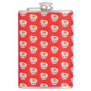 Rood met kleine design op drankenpitcher heupfles