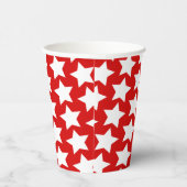 Rood met White Stars Pattern-kopjes Papieren Bekers (Rechts)