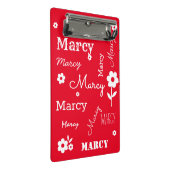 Rood met witte bloemen, Gepersonaliseerd mini-klem Mini Klembord (Schuin)