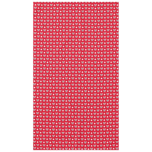 Rood met Witte Stippen en Tekenfilm Strikken Tafelkleed (Voorkant)
