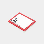 Rood met zwarte katten Silhouette persoonlijk Post-it® Notes (Schuin)