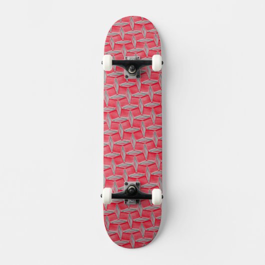 Rood metaalontwerp skateboard (Voorkant)