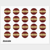 Rood Metallic Scroll Cupcake Baking Label Sticker (Vel)