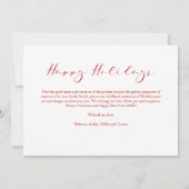 Rood minimalistisch Prettige feestdagen modern scr (Achterkant)