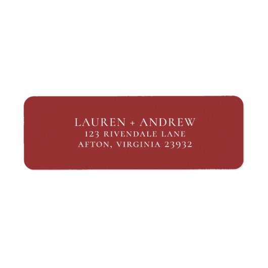 Rood minimalistisch retouradreslabel etiket (Voorkant)