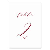 Rood minimalistisch script bruiloft nummer 2 kaart (Achterkant)