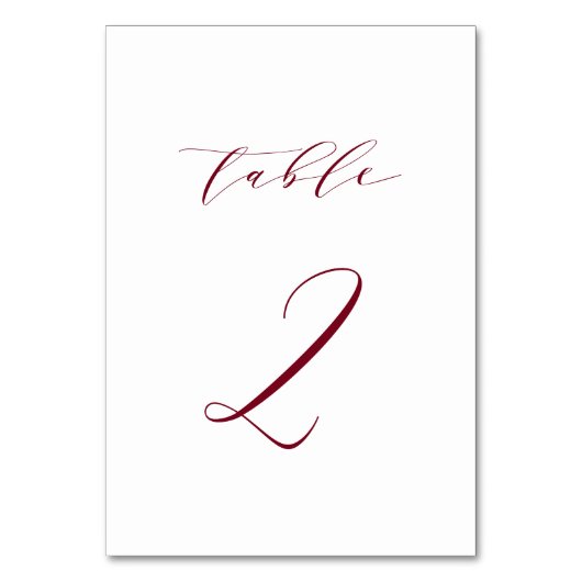 Rood minimalistisch script bruiloft nummer 2 kaart (Voorkant)