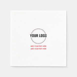 Rood Minimalistisch vierkant met eigen logo en t Servet