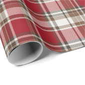 Rood, Mocha & Cream Plaid #2 Cadeaupapier (Rol Hoek)