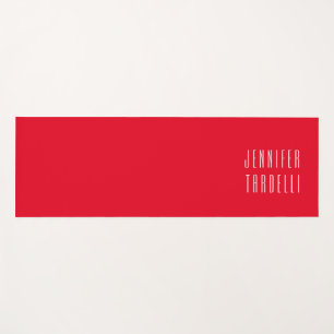 Rood Modern Minimalist Elegant Jouw naam Yogamat