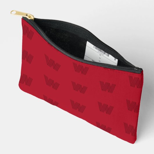 Rood modern monogram etui (Open)