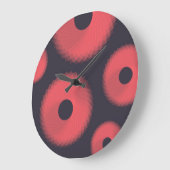 Rood, modern, stedelijk, leuk abstract geometrisch grote klok (Hoek)