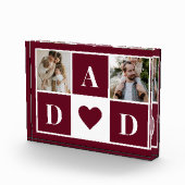 Rood Modern Vaderdag Twee Familie Fotoblok (Rechts)