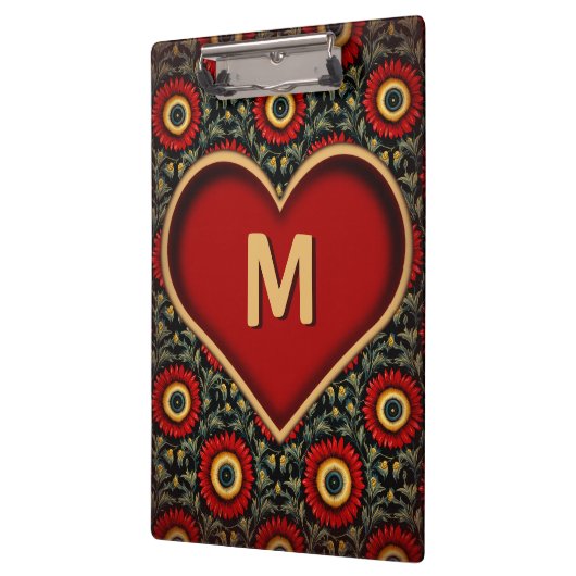 rood monogram hartklembord klembord (Links)