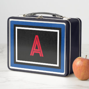 Rood Monogram Zwart Blauw Wit Polka Dots