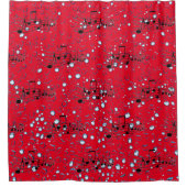 Rood - Muziekmodus Douchegordijn (Voorkant)