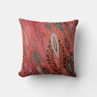 Rood naadloze decoratieve achtergrond met gestilee kussen