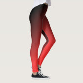 Rood naar zwart Ombre Leggings – Vetgradiënt Actie (Rechts)