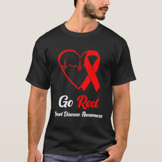 Rood nationaal waarschuwingsmaand voor hartziekte t-shirt