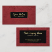 Rood nep leer visitekaartje (Voorkant / Achterkant)