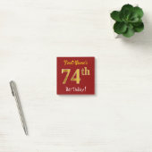 Rood, Nepgoud 74e Verjaardag, Met Aangepaste Naam Post-it® Notes (Kantoor)