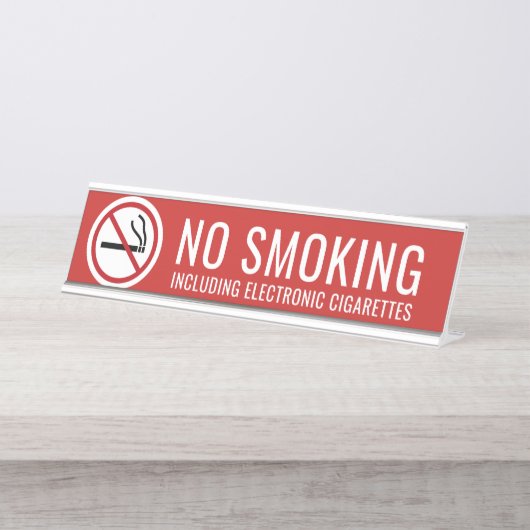 Rood - niet-roken waarschuwing elektronische sigar bureau naambordje (Voorkant)