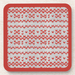 ROOD NORDISCHE BREI Harde plastic onderzetters / R